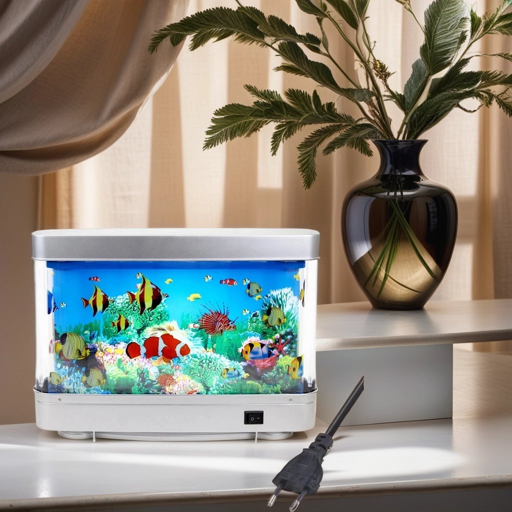 Night Light Virtual Ocean Dynamic LED Table Lamp - Perfect Sensory Lamp