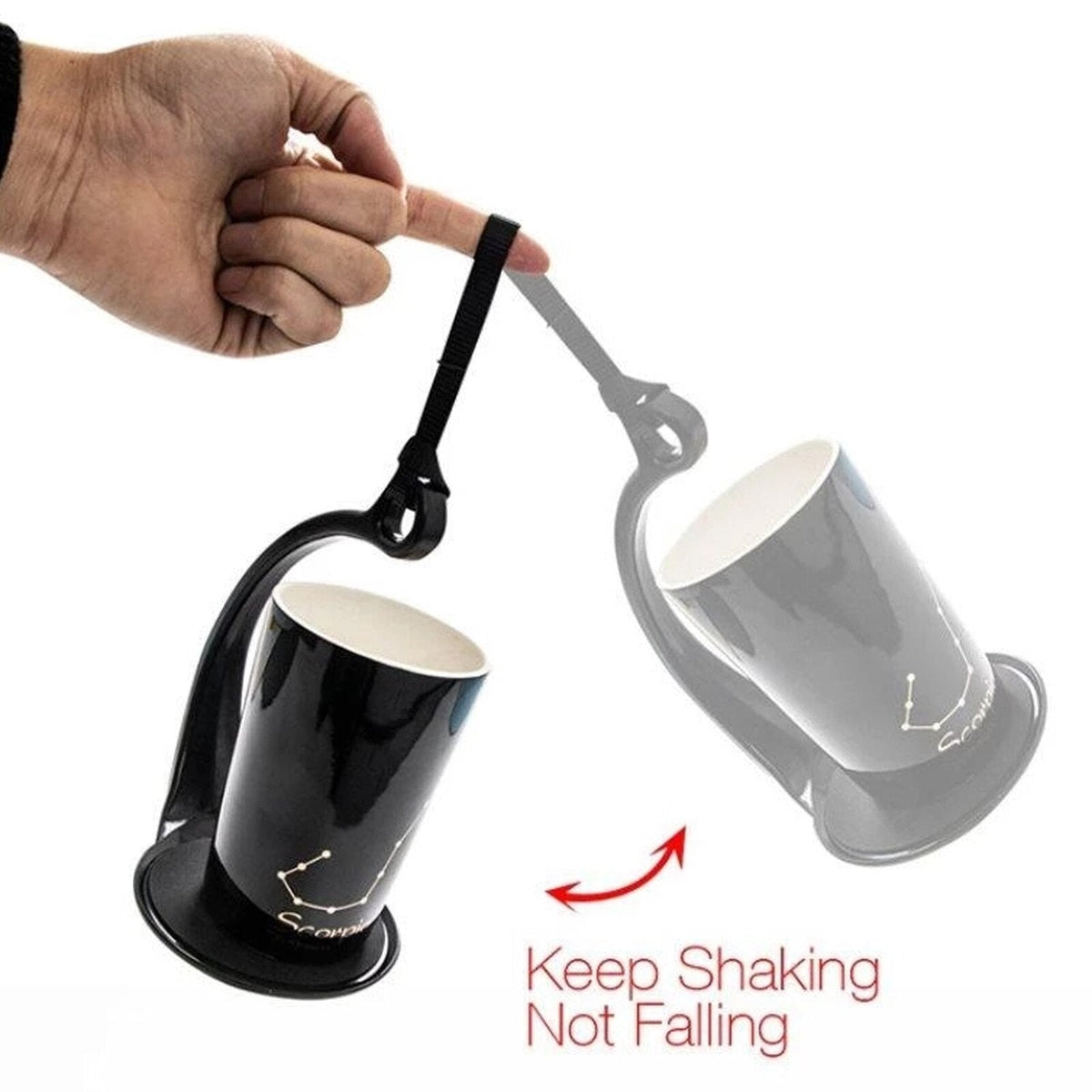 No Spill Cup Holder With Lanyard, Portable Anti-shaking Cup Mug Holder