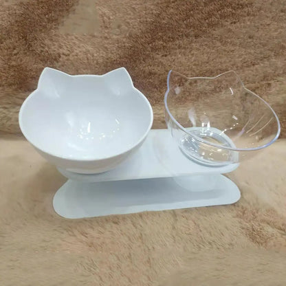 Non-Slip Dual Cat & Dog Feeding Bowls – Stylish Pet Feeder with Stand for Food & Water