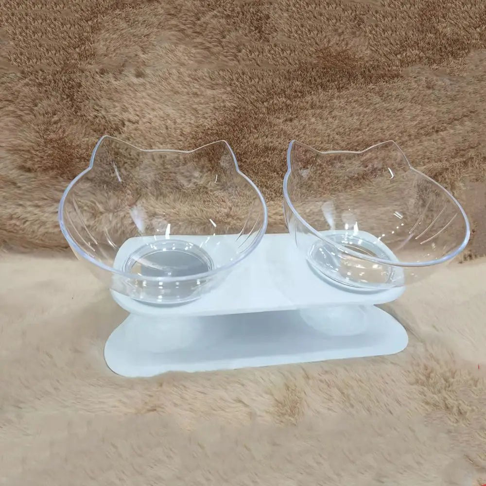 Non-Slip Dual Cat & Dog Feeding Bowls – Stylish Pet Feeder with Stand for Food & Water