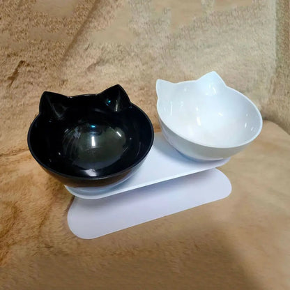 Non-Slip Dual Cat & Dog Feeding Bowls – Stylish Pet Feeder with Stand for Food & Water