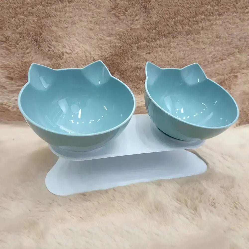 Non-Slip Dual Cat & Dog Feeding Bowls – Stylish Pet Feeder with Stand for Food & Water