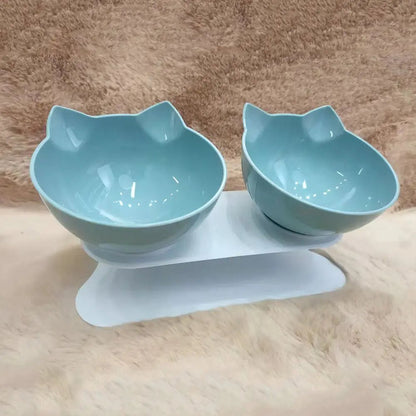 Non-Slip Dual Cat & Dog Feeding Bowls – Stylish Pet Feeder with Stand for Food & Water