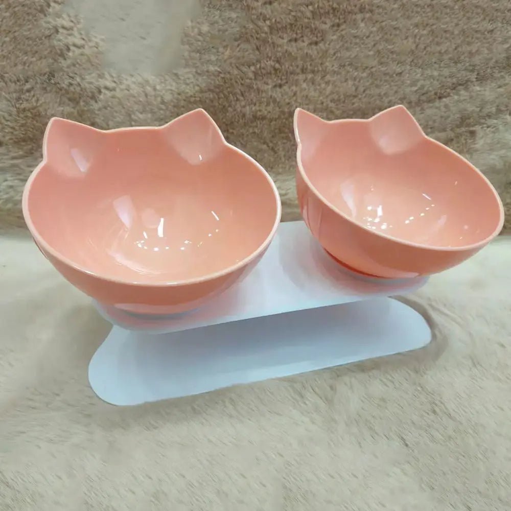 Non-Slip Dual Cat & Dog Feeding Bowls – Stylish Pet Feeder with Stand for Food & Water