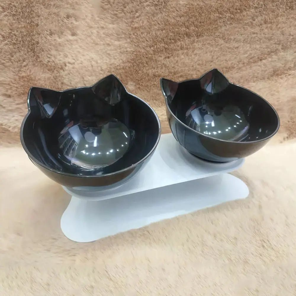 Non-Slip Dual Cat & Dog Feeding Bowls – Stylish Pet Feeder with Stand for Food & Water