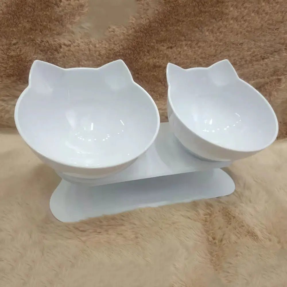 Non-Slip Dual Cat & Dog Feeding Bowls – Stylish Pet Feeder with Stand for Food & Water