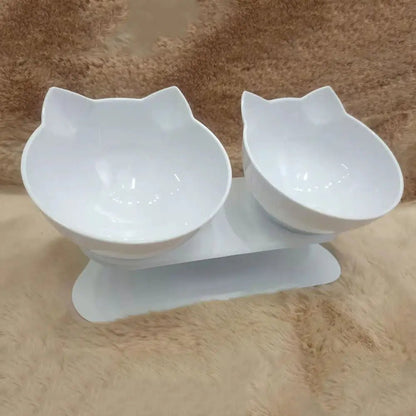 Non-Slip Dual Cat & Dog Feeding Bowls – Stylish Pet Feeder with Stand for Food & Water