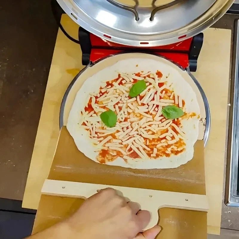 Non-Stick Sliding Pizza Peel with Wooden Handle – Dishwasher Safe Pizza Shovel for Effortless Home & Professional Baking