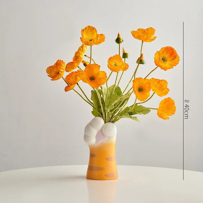 Nordic Kawaii Cat Claw Vase – Stylish Floral Pot for Bedroom & Creative Home Décor