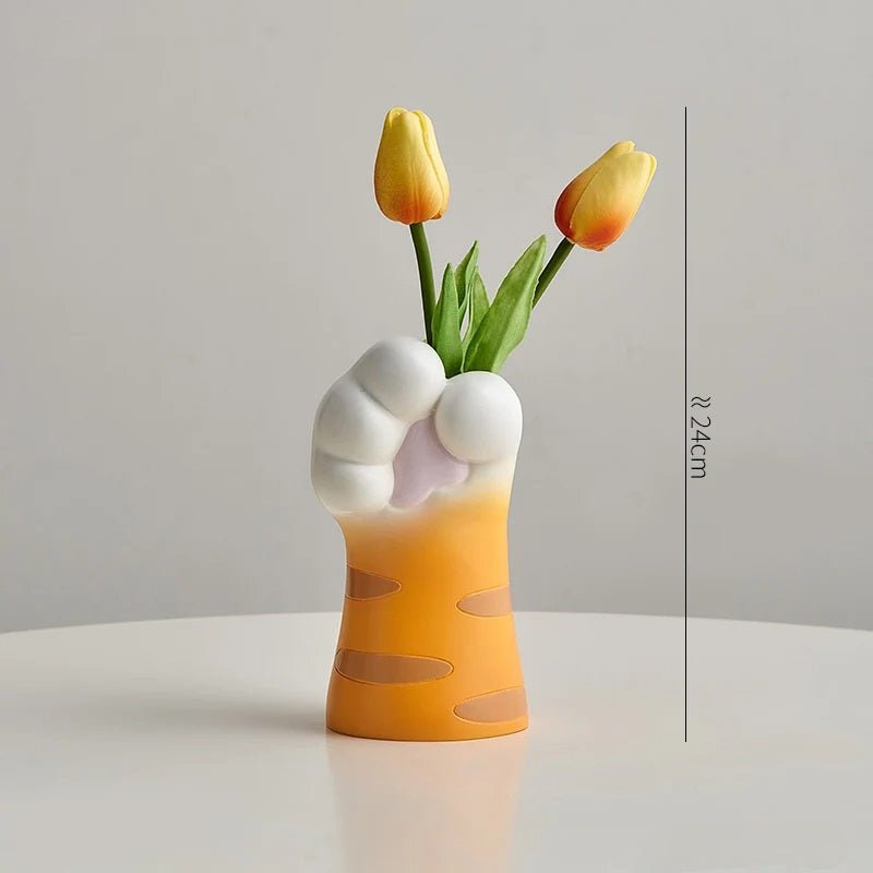 Nordic Kawaii Cat Claw Vase – Stylish Floral Pot for Bedroom & Creative Home Décor