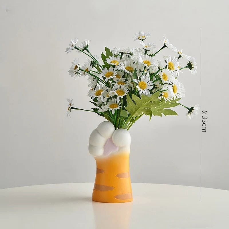 Nordic Kawaii Cat Claw Vase – Stylish Floral Pot for Bedroom & Creative Home Décor