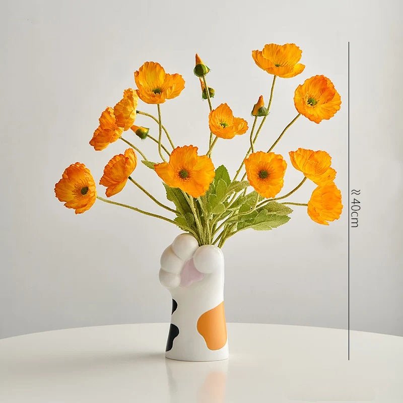 Nordic Kawaii Cat Claw Vase – Stylish Floral Pot for Bedroom & Creative Home Décor
