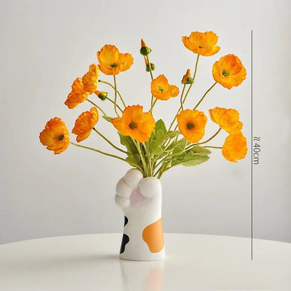 Nordic Kawaii Cat Claw Vase – Stylish Floral Pot for Bedroom & Creative Home Décor