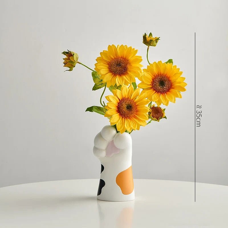 Nordic Kawaii Cat Claw Vase – Stylish Floral Pot for Bedroom & Creative Home Décor