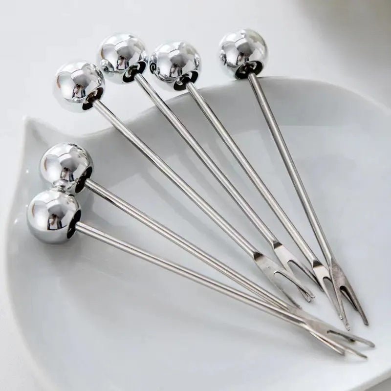 Nordic Luxury Stainless Bear Dessert Fork Set – 6-Piece Stainless Steel & Ceramic Storage Can Cute, Chic & Perfect for Stylish Entertaining
