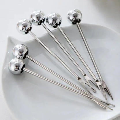 Nordic Luxury Stainless Bear Dessert Fork Set – 6-Piece Stainless Steel & Ceramic Storage Can Cute, Chic & Perfect for Stylish Entertaining
