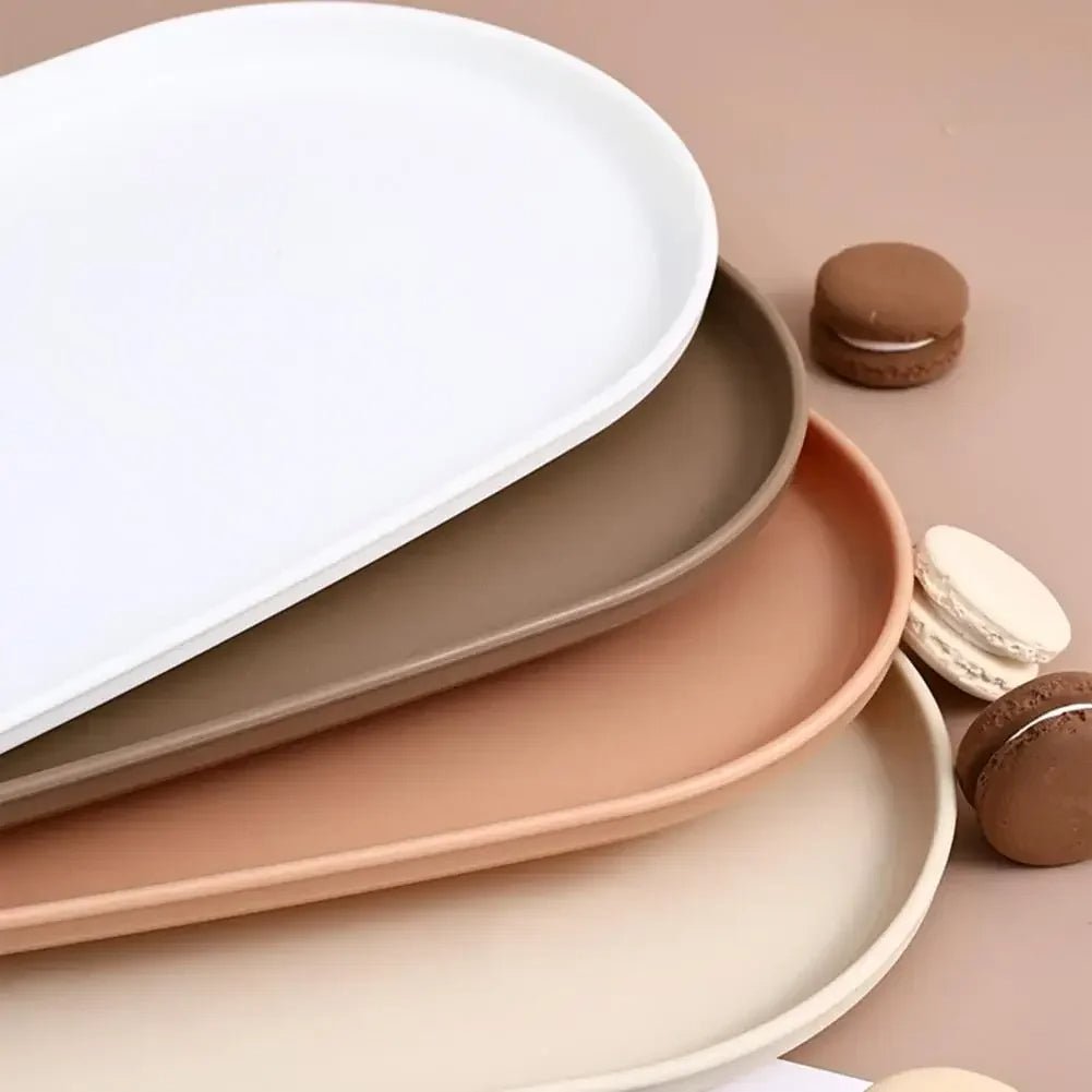 Nordic-Style Stackable Oval Dessert Tray – Reusable Serving Platter for Weddings, Parties, and Everyday Chic Storage