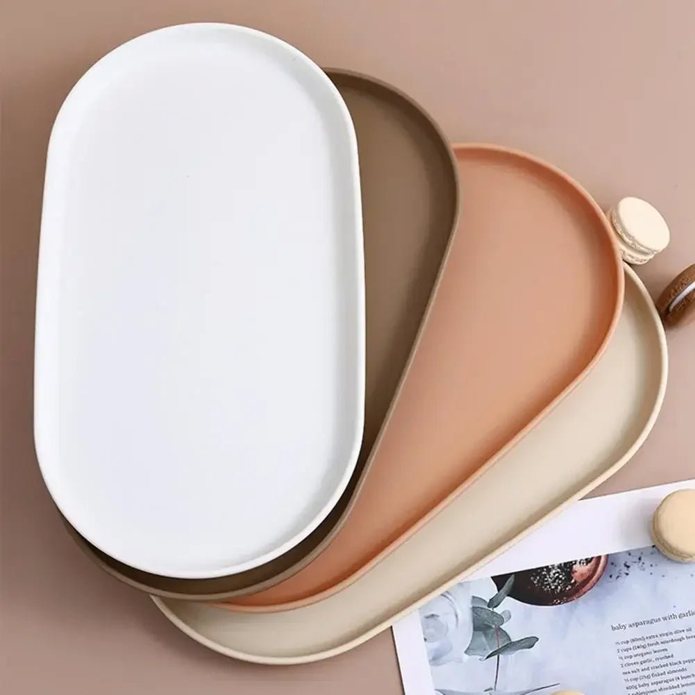 Nordic-Style Stackable Oval Dessert Tray – Reusable Serving Platter for Weddings, Parties, and Everyday Chic Storage