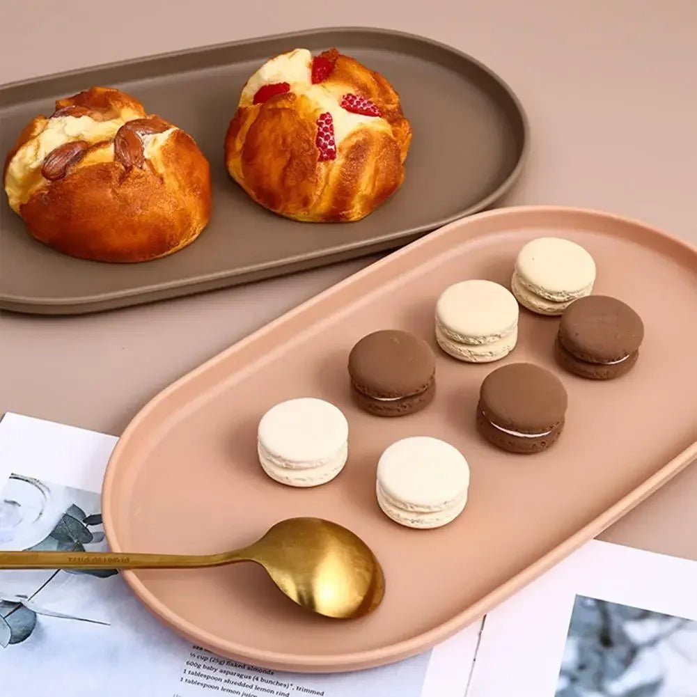 Nordic-Style Stackable Oval Dessert Tray – Reusable Serving Platter for Weddings, Parties, and Everyday Chic Storage