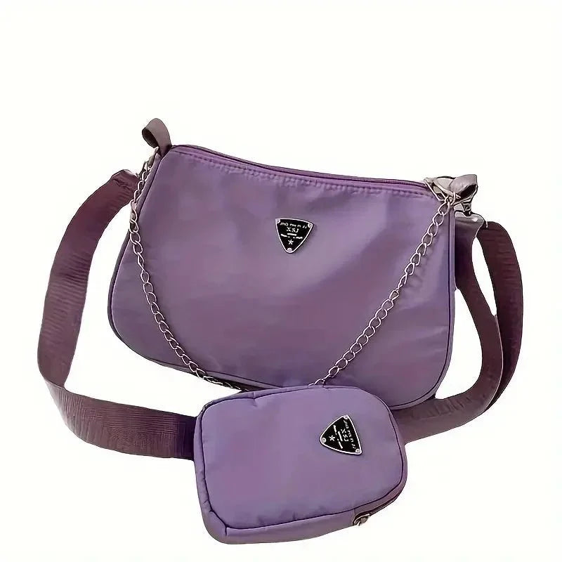 Nylon Shoulder & Crossbody Bag Set – Stylish & Versatile