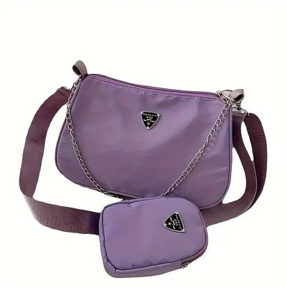 Nylon Shoulder & Crossbody Bag Set – Stylish & Versatile