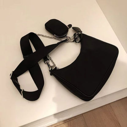 Nylon Shoulder & Crossbody Bag Set – Stylish & Versatile
