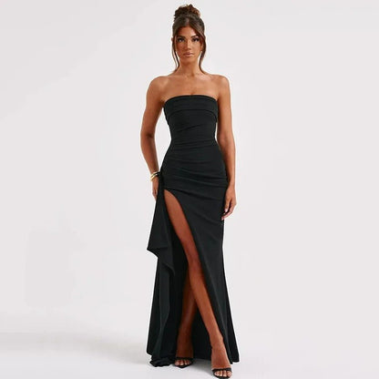 Off The Shoulder Maxi Dress - Elegant & Timeless Sophistication