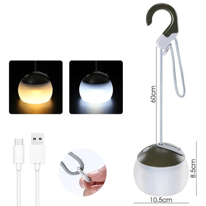 Portable Camping Tent Hanging Light – USB Rechargeable LED Lantern for Outdoor Adventures, Emergency Lighting, and Night Camps