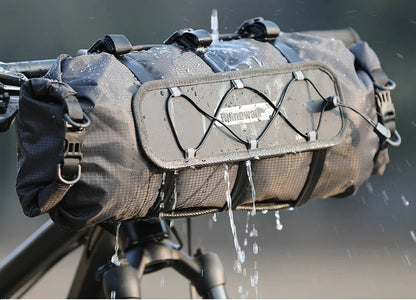 Bike Handlebar Bag – 12L Waterproof Bicycle Rack Bag with Replaceable Dry Liner for Ultimate Storage & Travel Convenience
