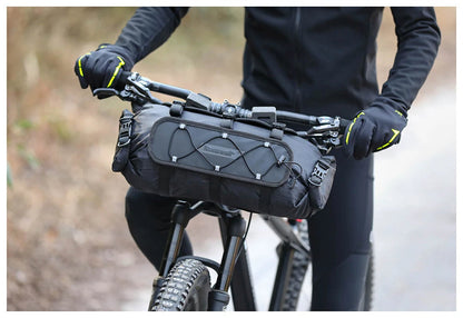 Bike Handlebar Bag – 12L Waterproof Bicycle Rack Bag with Replaceable Dry Liner for Ultimate Storage & Travel Convenience