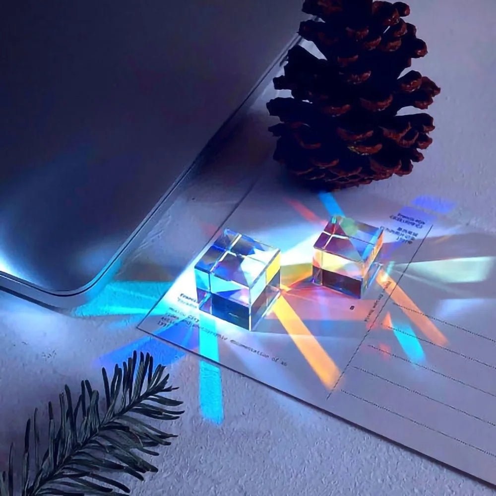 Optical Glass Prism Cube – 15mm Hexahedral Photography Gem for Home Décor & Creative Science Displays