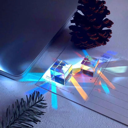 Optical Glass Prism Cube – 15mm Hexahedral Photography Gem for Home Décor & Creative Science Displays