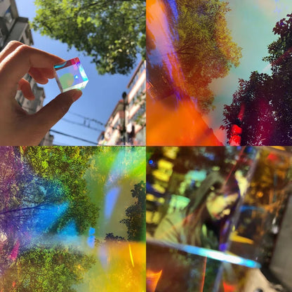 Optical Glass Prism Cube – 15mm Hexahedral Photography Gem for Home Décor & Creative Science Displays