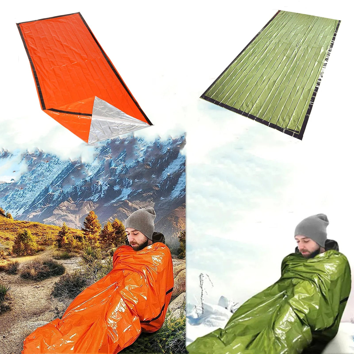Emergency Survival Sleeping Bag – Waterproof, Reusable Thermal Blanket Keeps You Warm and Safe in Critical Outdoor Situations