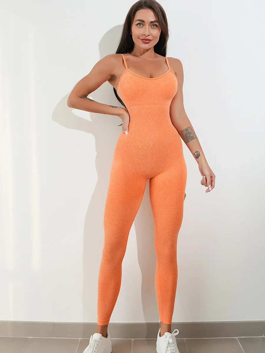 Women's Sexy Seamless Unitard Yoga Jumpsuit – Tracksuit for Fitness, Gym & Sporty Workout Fashion