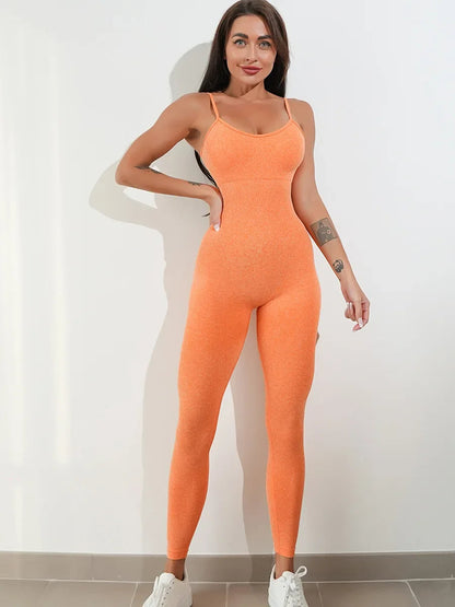 Women's Sexy Seamless Unitard Yoga Jumpsuit – Tracksuit for Fitness, Gym & Sporty Workout Fashion