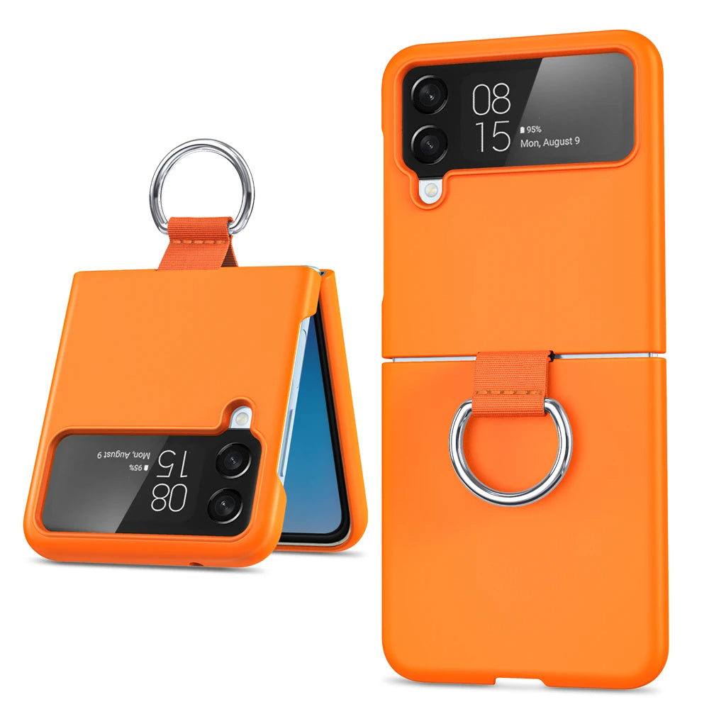 Luxury Matte PC Armor Finger Ring Grip Case for Samsung Galaxy Z Flip Series – Shockproof, Stylish, and Secure Grip Protection