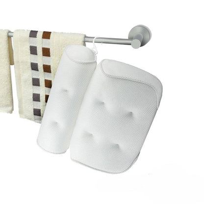 Orthopedic Bath Pillow - Breathable 3D Mesh Cloth Bath Headrest Cushion with Suctions Cups