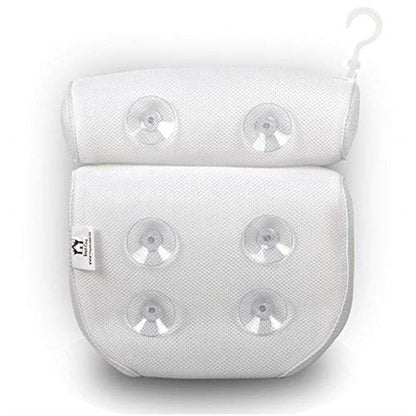 Orthopedic Bath Pillow - Breathable 3D Mesh Cloth Bath Headrest Cushion with Suctions Cups