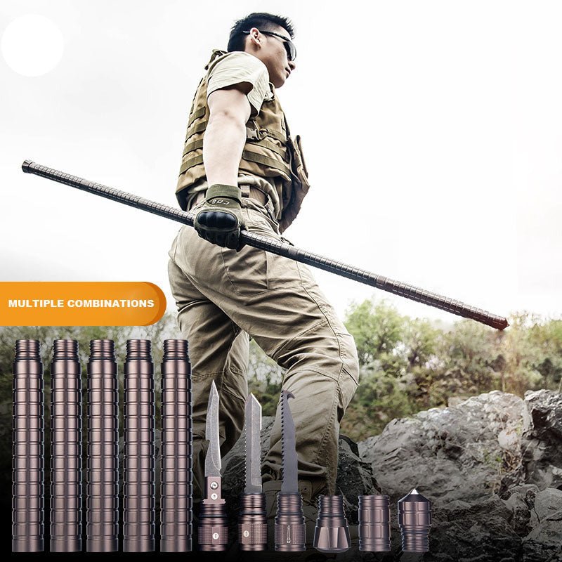 Screw-Together Trekking Staff with Camp Tool Heads – 3 to 6 Aluminum Tubes
