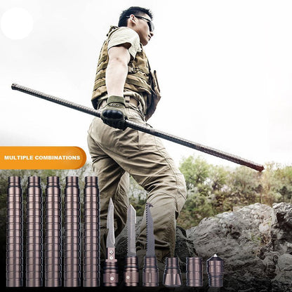 Screw-Together Trekking Staff with Camp Tool Heads – 3 to 6 Aluminum Tubes