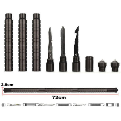 Screw-Together Trekking Staff with Camp Tool Heads – 3 to 6 Aluminum Tubes