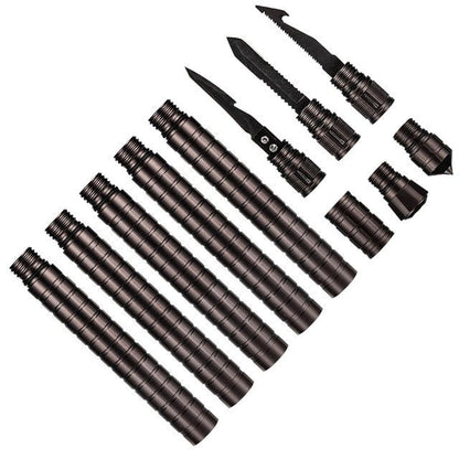 Screw-Together Trekking Staff with Camp Tool Heads – 3 to 6 Aluminum Tubes