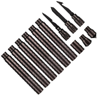 Screw-Together Trekking Staff with Camp Tool Heads – 3 to 6 Aluminum Tubes
