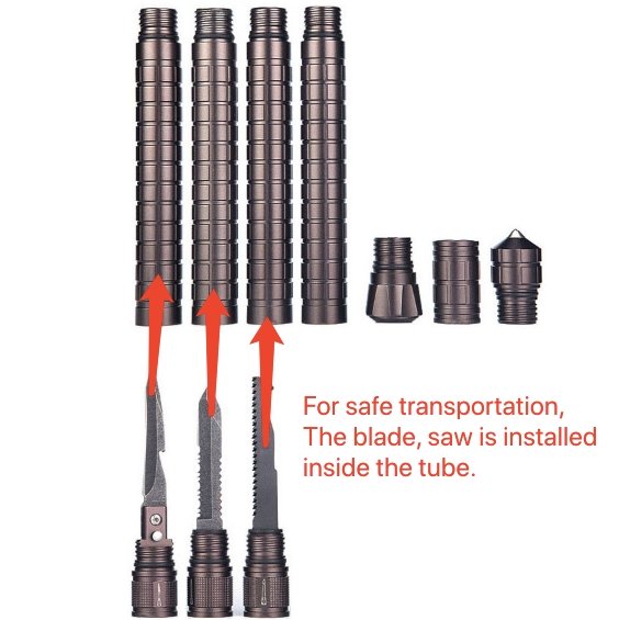 Screw-Together Trekking Staff with Camp Tool Heads – 3 to 6 Aluminum Tubes