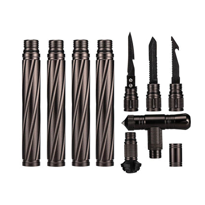 Screw-Together Trekking Staff with Camp Tool Heads – 3 to 6 Aluminum Tubes