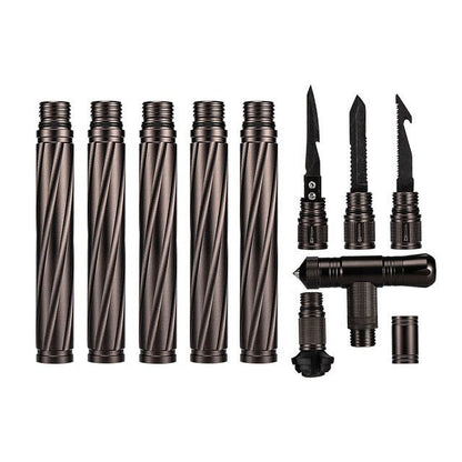 Screw-Together Trekking Staff with Camp Tool Heads – 3 to 6 Aluminum Tubes