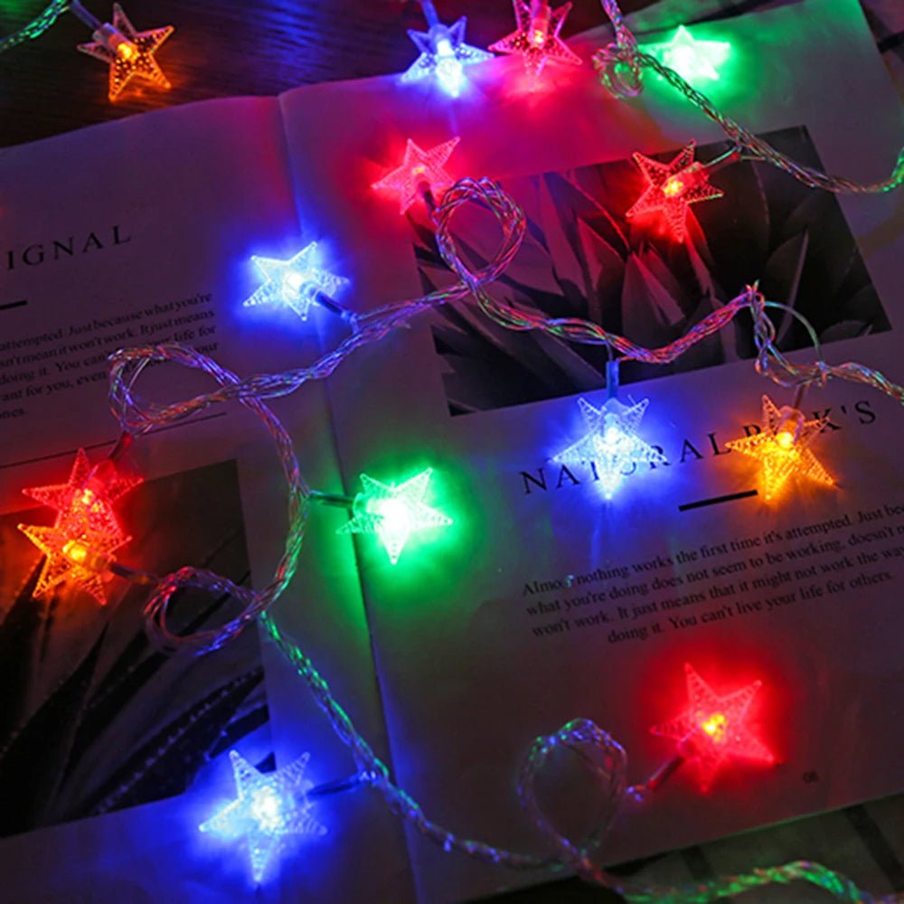 Star LED String Lights - Indoor Fairy Garland for Bedrooms, Weddings, Parties & Christmas