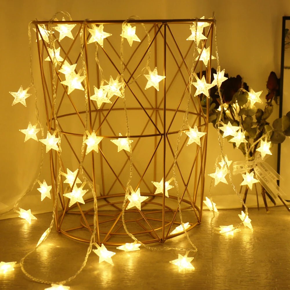 Star LED String Lights - Indoor Fairy Garland for Bedrooms, Weddings, Parties & Christmas