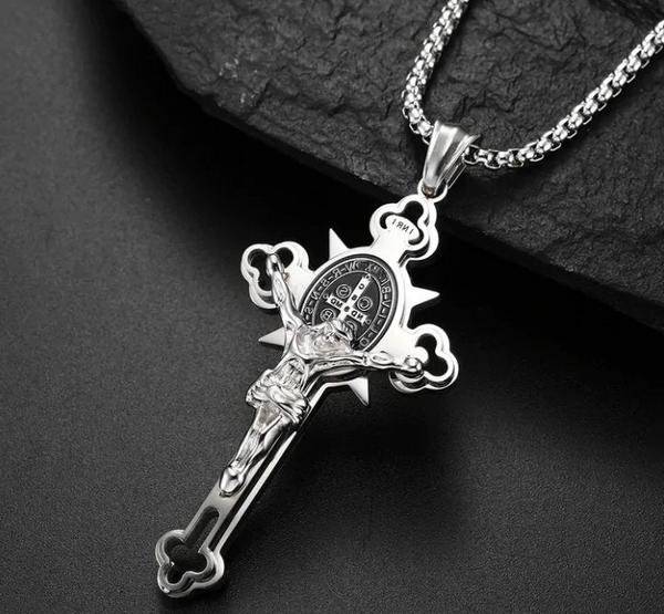 St. Benedict Crucifix Cross Pendant Necklacea